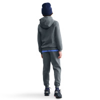 Nike Club Fleece Sportswear Trainingspak Hooded Kids Donkergrijs Wit