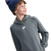 Nike Club Fleece Sportswear Trainingspak Hooded Kids Donkergrijs Wit
