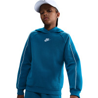 Nike Club Fleece Sportswear Trainingspak Hooded Kids Donkerblauw Wit