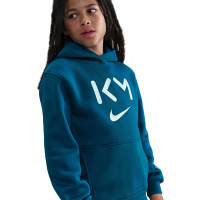Nike Kylian Mbappé Club Fleece Joggingpak Hooded Kids Blauwgroen Lichtblauw