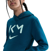 Nike Kylian Mbappé Club Fleece Joggingpak Hooded Kids Blauwgroen Lichtblauw