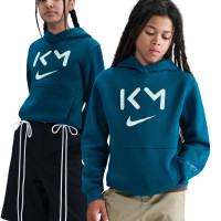 Nike Kylian Mbappé Club Fleece Joggingpak Hooded Kids Blauwgroen Lichtblauw