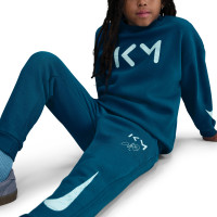 Nike Kylian Mbappé Club Fleece Joggingpak Hooded Kids Blauwgroen Lichtblauw