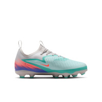 Nike Phantom 6 Low Academy Grass/Artificial Grass Football Boots (MG) Kids Silver Turquoise Orange Blue