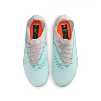 Nike Phantom 6 Low Academy Grass/Artificial Grass Football Boots (MG) Kids Silver Turquoise Orange Blue