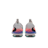 Nike Phantom 6 Low Academy Grass/Artificial Grass Football Boots (MG) Kids Silver Turquoise Orange Blue