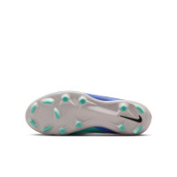 Nike Phantom 6 Low Academy Grass/Artificial Grass Football Boots (MG) Kids Silver Turquoise Orange Blue