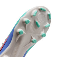 Nike Phantom 6 Low Academy Grass/Artificial Grass Football Boots (MG) Kids Silver Turquoise Orange Blue