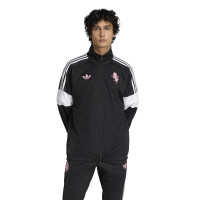 adidas Juventus Lifestyler Full-Zip Tracksuit Black White Pink