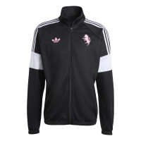 adidas Juventus Lifestyler Full-Zip Tracksuit Black White Pink