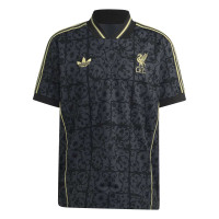 adidas Liverpool Lifestyler T-Shirt Donkergrijs Zwart Goud