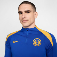Nike Inter Milan Strike Trainingstrui 1/4-Zip 2024-2025 Blauw Goud