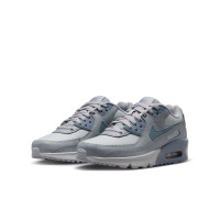 Nike Air Max 90 Leather Sneakers Kids Grey Blue