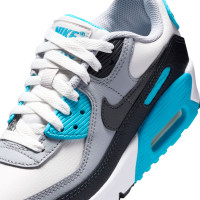 Nike Air Max 90 Leather Sneakers Kids Lichtgrijs Donkergrijs Blauw