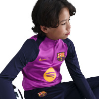 Nike FC Barcelona Strike Trainingstrui 1/4-Zip 2025-2026 Kids Felpaars Donkerblauw Goud
