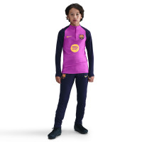 Nike FC Barcelona Strike Trainingstrui 1/4-Zip 2025-2026 Kids Felpaars Donkerblauw Goud