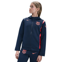 Nike FC Barcelona Trainingspak Full-Zip Woven 2025-2026 Kids Donkerblauw Oranje