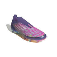 adidas F50 Lamine Yamal Elite Laceless Grass Football Boots (FG) Purple Pink Yellow