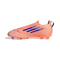 adidas F50 League Veterloze Gras / Kunstgras Voetbalschoenen (MG) Kids Oranje Blauw Wit