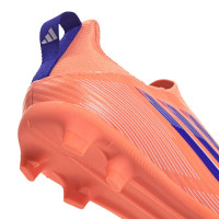 adidas F50 League Veterloze Gras / Kunstgras Voetbalschoenen (MG) Kids Oranje Blauw Wit