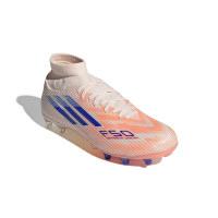 adidas F50 Sparkfusion League Gras / Kunstgras Voetbalschoenen (MG) Dames Oranje Blauw