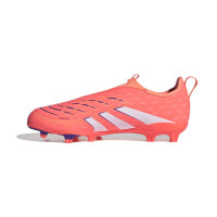 adidas Predator League Laceless Grass/Artificial Grass Football Boots (MG) Kids Orange White Blue