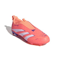 adidas Predator League Laceless Grass/Artificial Grass Football Boots (MG) Kids Orange White Blue