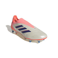adidas Copa Pure III Elite Veterloze IJzeren-Nop Voetbalschoenen (SG) Gebroken Wit Blauw Roze