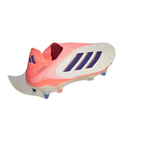 adidas Copa Pure III Elite Veterloze IJzeren-Nop Voetbalschoenen (SG) Gebroken Wit Blauw Roze
