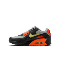 Nike Air Max 90 Leather Sneakers Kids Grey Black Orange