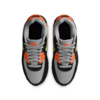 Nike Air Max 90 Leather Sneakers Kids Grey Black Orange