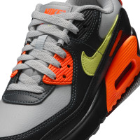 Nike Air Max 90 Leather Sneakers Kids Grey Black Orange