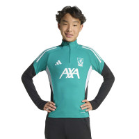 adidas Liverpool Trainingspak 1/4-Zip Europees 2025-2026 Kids Groen Zwart Wit