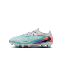 Nike Phantom 6 Low Pro Grass/Artificial Grass Football Boots (MG) Kids Silver Turquoise Orange Blue
