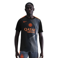 Nike Inter Milan Pre-Match Trainingsshirt 2025-2026 Zwart Donkerblauw Oranje