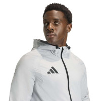 adidas Tiro Travel Windbreaker Tracksuit Grey Black
