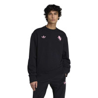 adidas Juventus Lifestyler Crew Tracksuit Black Pink White