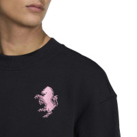 adidas Juventus Lifestyler Crew Tracksuit Black Pink White