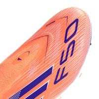 adidas F50 League Laceless Grass/Artificial Grass Football Boots (MG) Orange Blue White