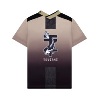 Touzani Taisho Kids Football Shirt Dark Grey Black Beige White