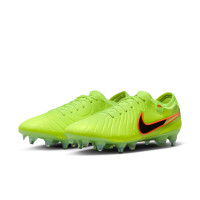 Nike Tiempo Legend 10 Elite IJzeren-Nop Voetbalschoenen (SG) Anti-Clog Neongeel Zwart Oranje