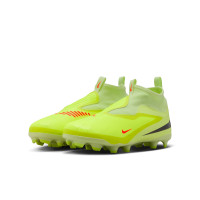 Nike Phantom 6 High Academy Laceless Grass/Artificial Grass Football Boots (MG) Kids Yellow Orange Black