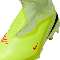 Nike Phantom 6 High Academy Laceless Grass/Artificial Grass Football Boots (MG) Kids Yellow Orange Black