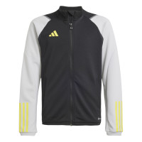 adidas Tiro 23 Competition Trainingsjack Kids Zwart Grijs Geel