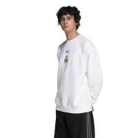 adidas Real Madrid Lifestyler Crew Sweater Wit Paars