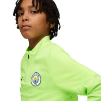 PUMA Manchester City 1/4-Zip Tracksuit 2025-2026 Kids Light Green Dark Blue