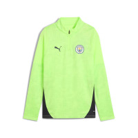 PUMA Manchester City 1/4-Zip Tracksuit 2025-2026 Kids Light Green Dark Blue