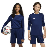 adidas Entrada 26 Long Sleeve Football Shirt Kids Dark Blue White