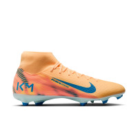 Nike Zoom Mercurial Superfly 10 Mbappé Academy Gazon Naturel Artificiel Chaussures de Foot (MG) Orange Clair Turquoise