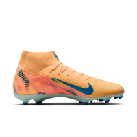 Nike Zoom Mercurial Superfly 10 Mbappé Academy Grass/Artificial Grass Football Boots (MG) Light Orange Turquoise